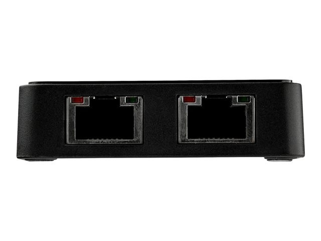 StarTech.com USB 3.0 to Dual Port Gigabit Ethernet Adapter w/ USB Port - 10/100/100 - USB Gigabit LAN Network NIC Adapter (USB32000SPT) - Network adapter - USB 3.0 - 1GbE - 1000Base-T - 2 ports - black