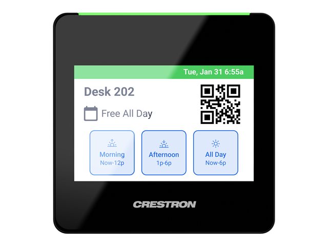 Crestron TSS-470E-B-T - Room manager - 3.5\", desk scheduling - wireless, wired - 802.11a/b/g/n/ac - 2.4 Ghz, 5 GHz - 10/100/1000 Ethernet - textured black