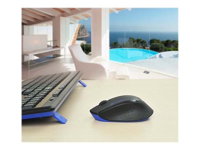 Logitech Wireless Combo MK345 - Keyboard and mouse set - wireless - 2.4 GHz - US International - black, blue