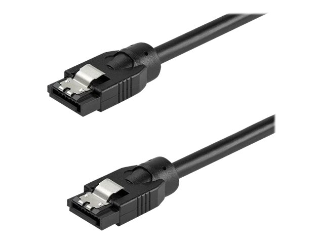 StarTech.com 0.3 m Round SATA Cable - Latching Connectors - 6Gbs SATA Cable - SATA cable - Serial ATA 150/300/600 - SATA (R) latched to SATA (R) latched - 30 cm - round - black