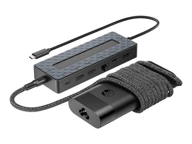 HP Universal - Docking station - USB-C - HDMI, DP - 10Mb LAN - with Laptop Charger - Europe