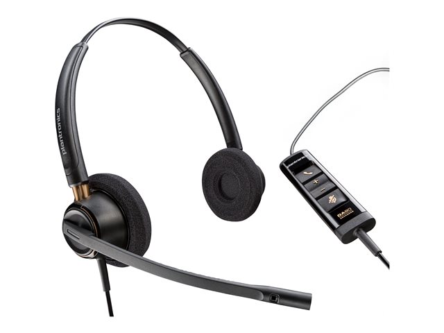Poly EncorePro 525 Microsoft Teams Certified Stereo with USB-A Headset - Replaces Poly SKU 218275-01