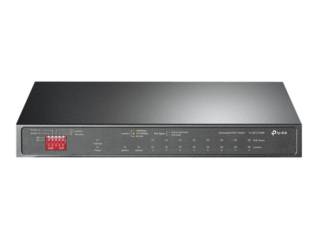 TP-Link TL-SG1210MP V2 - Switch - unmanaged - 8 x 10/100/1000 (PoE+) + 1 x 10/100/1000 (uplink) + 1 x Gigabit SFP (uplink) - desktop, wall-mountable - PoE+