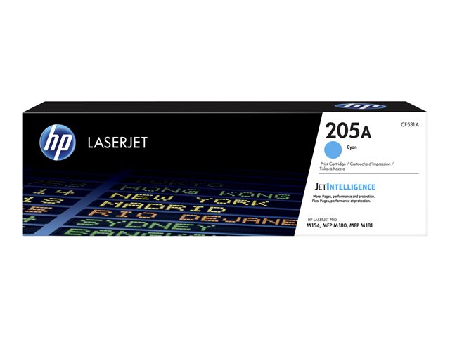 HP 205A - Cyan - original - LaserJet - toner cartridge (CF531A) - for Color LaserJet Pro M154a, M154nw, MFP M180n, MFP M180nw, MFP M181fw