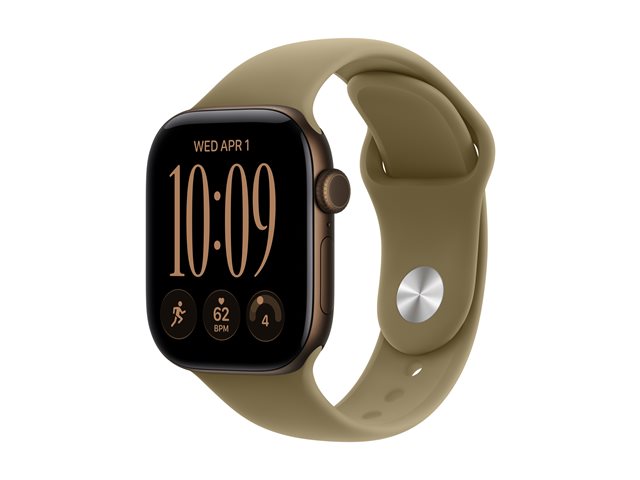 Apple Watch Series 12 GPS + Cellular 42mm Dark Bronze Aluminium Case with Olive Sport Band - M/L