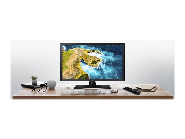 LG 24TQ510S-PZ - LED monitor with TV tuner - Smart - 23.6\" - 1366 x 768 HD - 250 cd/m² - 1000:1 - 14 ms - 2xHDMI - speakers - black, iron grey