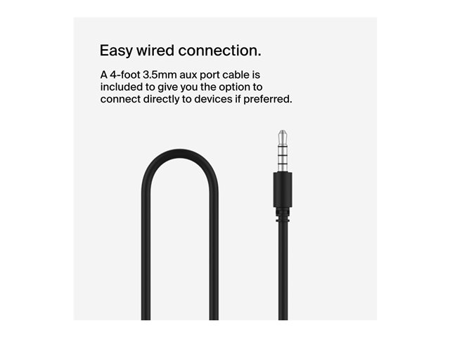 Belkin SoundForm Mini - Headphones with mic - on-ear - Bluetooth - wireless, wired - 3.5 mm jack - black