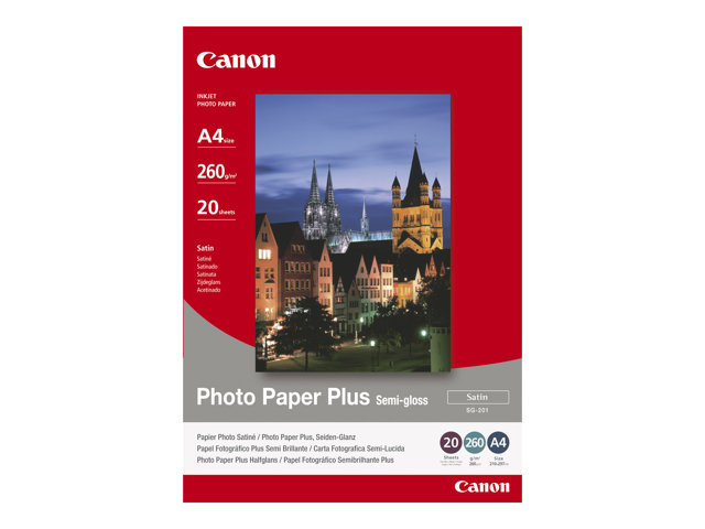 Canon Photo Paper Plus SG-201 - Semi-glossy satin - 101.6 x 152.4 mm - 260 g/m² - 50 sheet(s) photo paper - for PIXMA iP3680, iP4850, MG8250, MP198, MP228, MP245, MP252, MP258, MP476, TS7450, S450