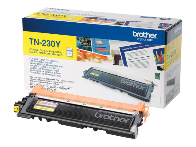 Brother TN230Y - Yellow - original - toner cartridge - for Brother DCP-9010CN, HL-3040CN, HL-3040CW, HL-3070CW, MFC-9120CN, MFC-9320CN, MFC-9320CW