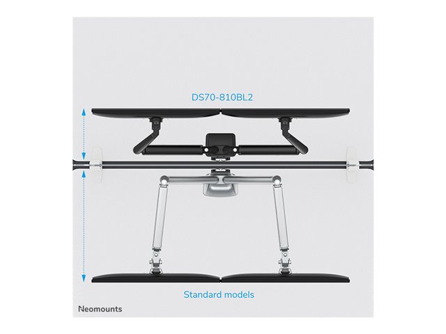 Neomounts DS70-810BL2 - Mounting kit (desk mount) - full-motion adjustable dual arm - for 2 LCD displays - black - screen size: 17\"-32\" - clamp mountable, grommet