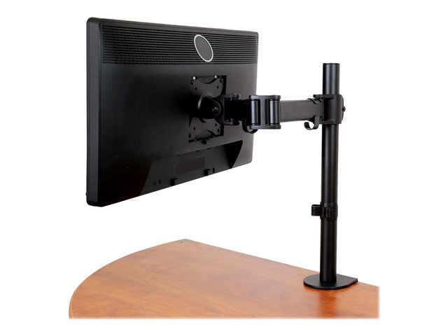 StarTech.com Desk Mount Monitor Arm for up to 34\" VESA Compatible Displays, Articulating Pole Mount with Single Monitor Arm, Ergonomic Height Adjustable, Desk Clamp or Grommet, Black - Small Footprint Design (ARMPIVOTB) - Adjustable arm - for LCD display - steel - screen size: 34\" - for P/N: ARMSTSLG