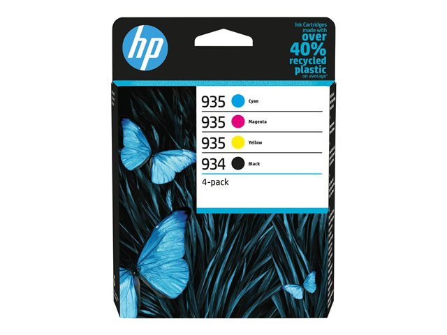 HP 934/935 - 4-pack - black, yellow, cyan, magenta - original - ink cartridge - for Officejet 6820, Officejet Pro 6230 ePrinter, 6830