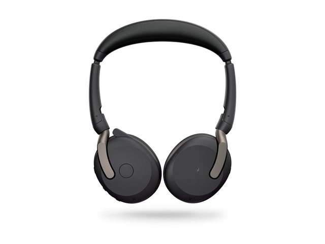 Jabra Evolve2 65 Flex UC Stereo - Headset - on-ear - Bluetooth - wireless - active noise cancelling - USB-A - black - Optimised for UC