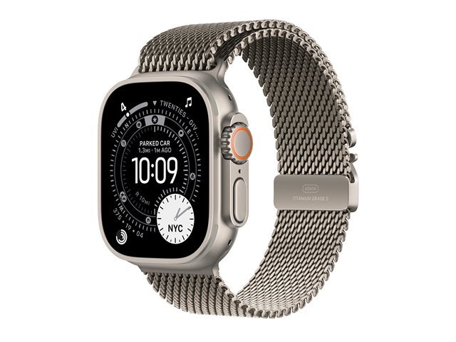 Apple Watch Ultra 3 GPS + Cellular 49mm Natural Titanium Case with Natural Titanium Milanese Loop - Medium
