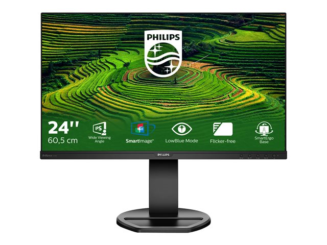 Philips B Line 241B8QJEB - LED monitor - 24\" (23.8\" viewable) - 1920 x 1080 Full HD (1080p) @ 75 Hz - IPS - 250 cd/m² - 1000:1 - 5 ms - HDMI, DVI-D, VGA, DisplayPort - speakers - black texture
