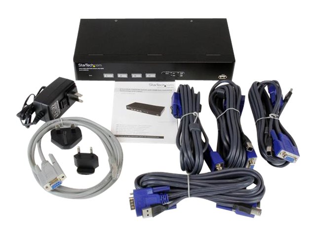 StarTech.com 4 Port USB VGA KVM Switch with DDM Fast Switching and Cables - KVM / USB switch - 4 x KVM / USB - 1 local user - desktop