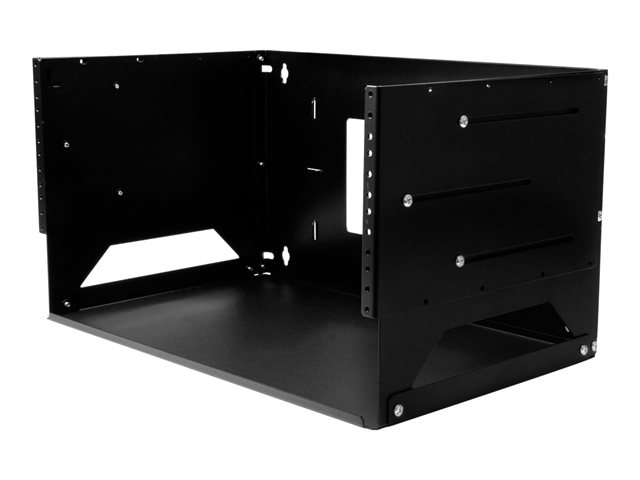 StarTech.com 4U Open Frame Wall Mount Network Rack w/ Built in Shelf - 2-Post Adjustable Depth (12\" to 18\") Equipment Rack - 75.2lbs (WALLSHELF4U) - Rack (wall mount) - black - 4U - 19\" - for P/N: CABSCRWS1032