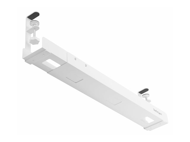 StarTech.com Under Desk Cable Management Tray, Clamp-on Installation - Cable management tray - under-desk mountable - white - 120 cm