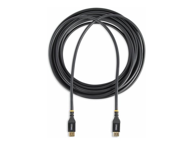 StarTech.com 50ft (15m) VESA-Certified Active DisplayPort 1.4 Cable, DP8K w/HBR3/HDR10/MST/DSC 1.2/HDCP 2.2, 8K 60Hz, 4K 120Hz Video - Active DP 1.4 Cable M/M (DP14A-15M-DP-CABLE) - DisplayPort cable - DisplayPort (M) to DisplayPort (M) - DisplayPort 1.4 - 15 m - Active Copper Cable, active, 4K support, 8K support - black