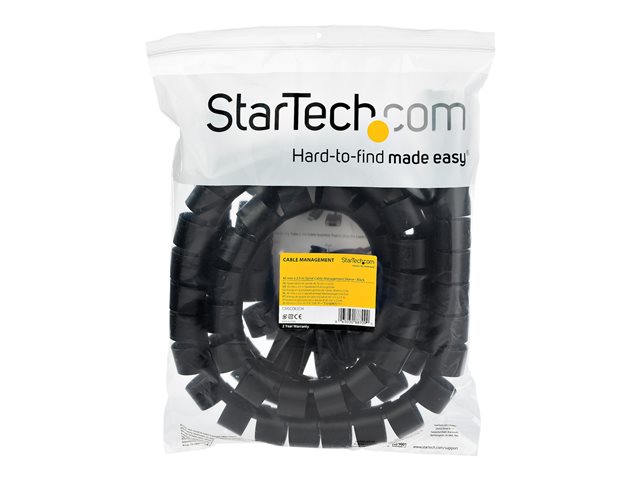 StarTech.com 2.5m (8.2ft) Cable Management Sleeve - 1.8\" Diameter - Expandable Coiled Cord Organizer w/ Cable Loading Tool (CMSCOILED4) - Cable sleeving kit - black - 2.5 m