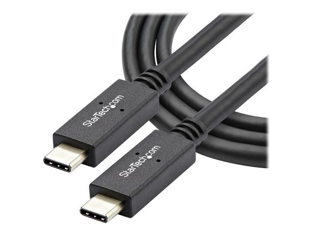 StarTech.com USB C Cable - 3 ft / 1m - with Power Delivery (USB PD) - Power Pass Through Charging - USB to USB Cord (USB31C5C1M) - USB cable - 24 pin USB-C (M) to 24 pin USB-C (M) - USB 3.1 - 5 A - 1 m - black - for P/N: CDP2HVGUASPD, DKT30CHPD3, DKT30CHVSDPD, DKT31CMDPHPD, HB31C2A2CME, SV221HUC4K