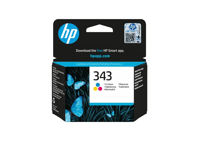 HP 343 - 7 ml - colour (cyan, magenta, yellow) - original - ink cartridge - for Officejet 100, 150, Photosmart C4210, C4272, C4340, C4385, C4390, D5360, D5363, D5368