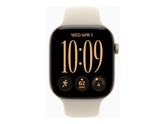 Apple Watch Series 12 GPS + Cellular 46mm Light Gold Aluminium Case with Sand Sport Band - M/L