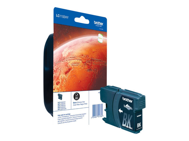 Brother LC1100HYBK - High Yield - black - original - ink cartridge - for Brother DCP-6690CW, MFC-5890CN, MFC-5895CW, MFC-6490CW, MFC-6890CDW, Justio MFC-5890CN