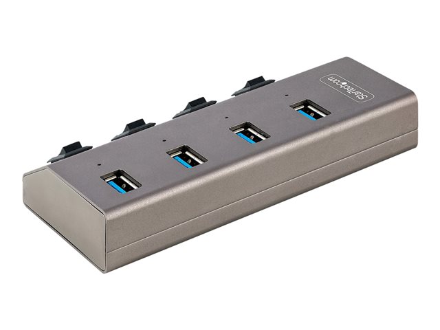 StarTech.com 4-Port Self-Powered USB-C Hub with Individual On/Off Switches, USB 3.0 5Gbps Expansion Hub w/Power Supply, Desktop/Laptop USB-C to USB-A Hub, 4x BC 1.2 (1.5A), USB Type C Hub - USB-C/A Host Cables (5G4AIBS-USB-HUB-EU) - Hub - 4 x USB 3.2 Gen 1 - desktop