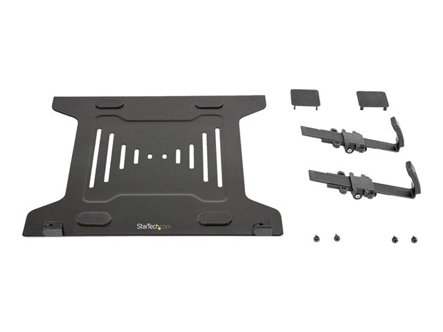 StarTech.com VESA Laptop Tray, Adjustable Monitor Arm Laptop Tray Secures Notebooks up to 4.5kg (9.9lb), 75x75 & 100x100 VESA Holes, Ventilated, Compatible w/ Monitor Desk Mounts & Stands - Vertical Laptop Holder (LAPTOP-ARM-TRAY) - Mounting component (notebook tray, 2 x notebook arms, 2 x notebook arm clips) - for notebook - steel, plastic - black