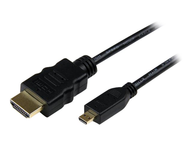 StarTech.com 0.5m High Speed HDMI Cable with Ethernet HDMI to HDMI Micro - HDMI cable with Ethernet - HDMI male to 19 pin micro HDMI Type D male - 50 cm - black