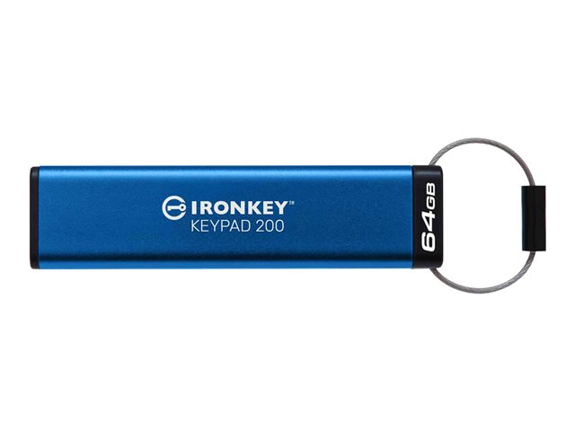 Kingston IronKey Keypad 200 - USB flash drive - encrypted - 64 GB - USB 3.2 Gen 1