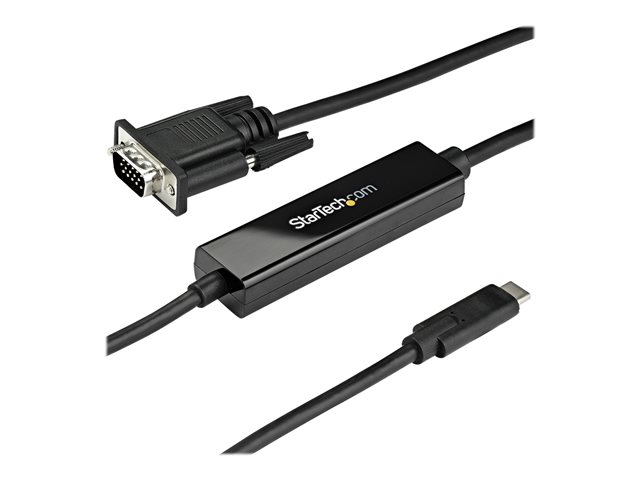 StarTech.com 3ft (1m) USB C to VGA Cable, 1920x1200/1080p USB Type C to VGA Video Active Adapter Cable, Thunderbolt 3 Compatible, Laptop to VGA Monitor/Projector, DP Alt Mode HBR2 Cable - 1m USB-C Video Cable (CDP2VGAMM1MB) - External video adapter - USB-C - VGA - for P/N: TB4CDOCK