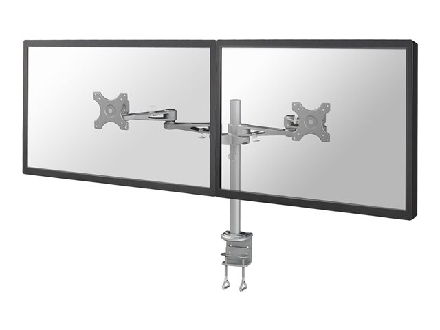 Neomounts FPMA-D935D - Mounting kit - full-motion - for 2 LCD displays - silver - screen size: 10\"-27\" - clamp mountable, desk-mountable