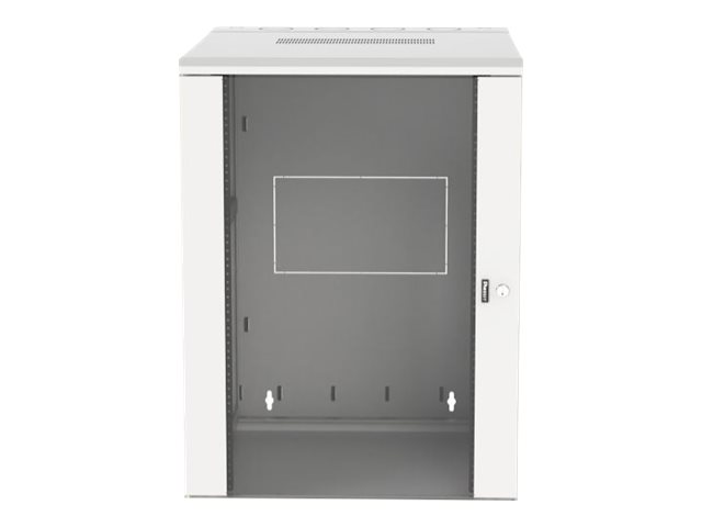 The PanZone® Wall Mount Cabinet with windowed door is 30 inches deep and includes hinged doors on the front and back for complete access to networking equipment to make moves, adds, and changes easy. The removable side panels allow for access to cabl