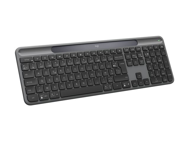 Logitech Signature Slim Solar+ K980 - Keyboard - full size - wireless - Bluetooth LE - AZERTY - French - key switch: scissor switches - graphite
