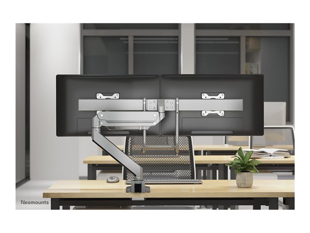 Neomounts NM-D775DX - Mounting kit - full-motion - for 2 LCD displays - silver - screen size: 10\"-32\" - clamp mountable, grommet, desk-mountable