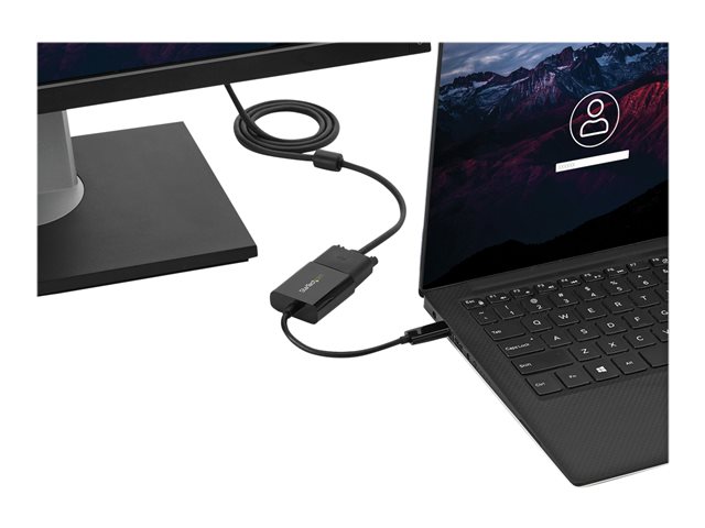 StarTech.com USB-C to VGA Adapter - Black - 1080p - Video Converter For Your MacBook Pro - USB C to VGA Display Dongle (CDP2VGA) - USB / VGA adapter - 24 pin USB-C (M) to HD-15 (VGA) (F) - USB 3.1 Gen 1 / Thunderbolt 3 - 18 cm - 1920 x 1200 (WUXGA) support, USB power - black - for P/N: BNDTB10GI, BNDTB210GSFP, BNDTB410GSFP, BNDTB4M2E1, BNDTBUSB3142, TB4CDOCK