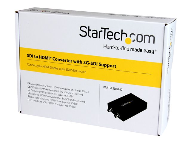 StarTech.com SDI to HDMI Converter - 3G SDI to HDMI Adapter with SDI Loop Through Output - SDI to HDMI Audio/Video Adapter - 755ft (230m) (SDI2HD) - Video converter - 3G-SDI - HDMI, 3G-SDI - black