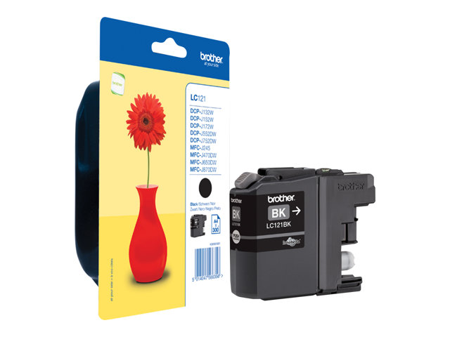 Brother LC121BK - Black - original - blister - ink cartridge - for Brother DCP-J100, J105, J132, J152, J552, J752, MFC-J245, J470, J650, J870