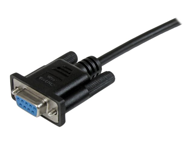 StarTech.com 2m Black DB9 RS232 Serial Null Modem Cable F/F - DB9 Female to Female - 9 pin RS232 Null Modem Cable - 2 meter, Black - Null modem cable - DB-9 (F) to DB-9 (F) - 2 m - molded, thumbscrews - black - for P/N: PCI2S5502, PEX4S953, PEX4S953L