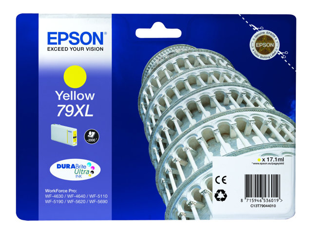 Epson 79XL - 17.1 ml - XL - yellow - original - ink cartridge - for WorkForce Pro WF-4630DWF, WF-4640DTWF, WF-5110DW, WF-5190DW, WF-5620DWF, WF-5690DWF