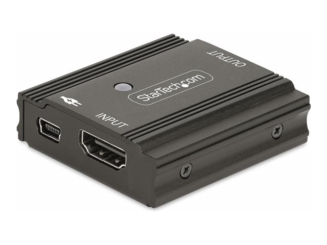 StarTech.com 33ft (10m) 8K 60Hz HDMI Signal Booster, Active HDMI 2.1 Inline Repeater and Video Signal Amplifier up to 8K 60Hz/4K 144Hz, Compact HDMI Cable Extender - HDMI Signal Extension (33FT-8K-HDMI-BOOSTER) - Video/audio extender - transmitter - HDMI - 2 ports - up to 10 m - TAA Compliant
