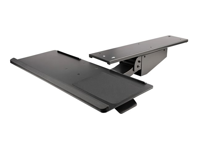 StarTech.com Under Desk Keyboard Tray, Full Motion & Height Adjustable Keyboard and Mouse Tray, 10\" x 26\" Platform, Ergonomic Sliding Computer Keyboard Holder with Mouse Pad & Wrist Rest - Desk Mount Keyboard Tray - Keyboard/mouse tray - under-desk mountable - black