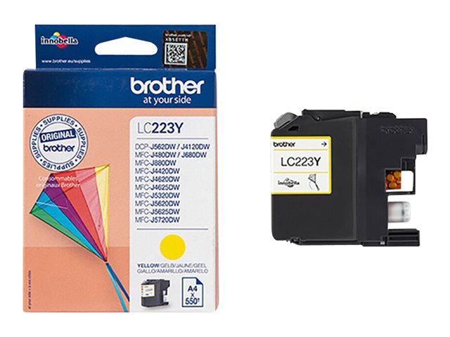 Brother LC223Y - Yellow - original - ink cartridge - for Brother DCP-J4120, J562, MFC-J4625, J480, J5320, J680, J880, Business Smart MFC-J4420