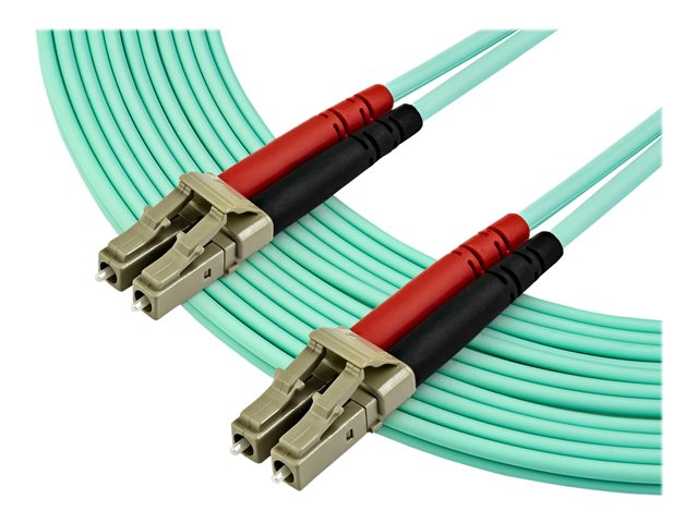 StarTech.com 7m OM3 LC to LC Multimode Duplex Fiber Optic Patch Cable - Aqua - 50/125 - LSZH Fiber Optic Cable - 10Gb (A50FBLCLC7) - Patch cable - LC multi-mode (M) to LC multi-mode (M) - 7 m - fibre optic - duplex - 50 / 125 micron - OM3 - halogen-free - aqua