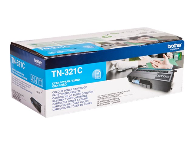 Brother TN321C - Cyan - original - toner cartridge - for Brother DCP-L8400, DCP-L8450, HL-L8250, HL-L8350, MFC-L8650, MFC-L8850