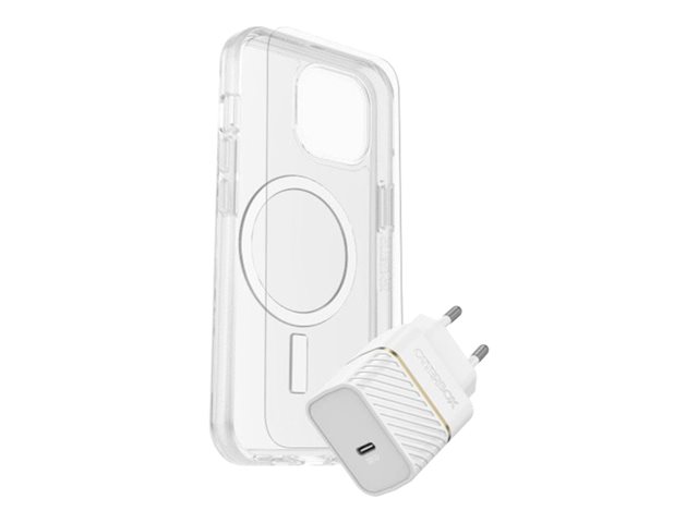 OtterBox KIT Apple iPhone 16 Pro (Symmetry Clear MagSafe / Premium Glass / EU USB-C Wall Charger 30W - white)