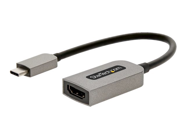 StarTech.com USB C to HDMI Adapter, 4K 60Hz UHD Video, HDR10, USB-C to HDMI 2.0b Adapter Dongle, USB Type-C DP Alt Mode to HDMI Monitor/Display/Projector, USB C to HDMI Converter, M/F - Thunderbolt 3 Compatible - Adapter - 24 pin USB-C male to HDMI female - 13 cm - space grey - 4K60Hz (3840 x 2160) support, active