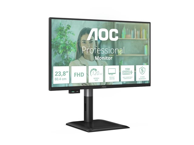 24\", FHD, 120Hz, HAS, AntiBL (HW), USB: 3A+1C(15W), 2x2